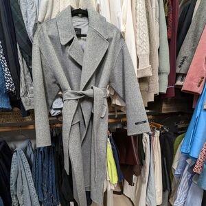 Euc Heather gray wool belted coat